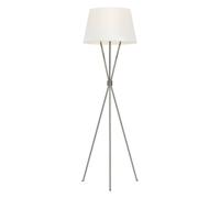 Elegant White Shade Floor Lamp With Polished Nickel Finish And Led Bulb