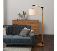 Floor Lamp with 350° Rotating Lampshade, LED Bulb Included, Brown