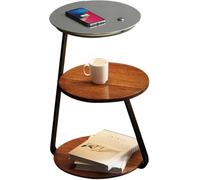 Floor Lamp with Table - Narrow End Table Lamp & Bedside Nightstand with Wireless Charging for Farmhouse Bedroom, Living Room & Office(Color:C)