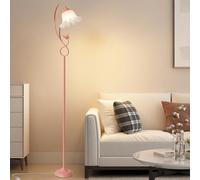 Floor Lamps for Living Room with 3 Color Temperature LED Bulb Mid Century Modern Tall Standing Lamp Acrylic Shade, Foot Switch Green Iron Floor Lamp for Bedroom Office Farmhouse