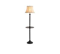 Floor Lamps- Living Room Floor Lamp One Sofa Side Wooden Simple Bedroom Nightstand Storage Standing Light(Black)