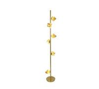 Floor Lamps- Six Golden Glass Floor Lamps Beside The Sofa in The Living Room and Iron Bedside Lamps Beside The Bed in The Bedroom Standing Light