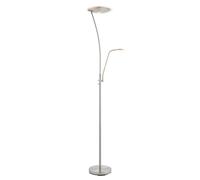 Endon 73081 Alassio 2lt Floor Satin chrome plate & frosted plastic 18W LED (SMD 2835) Warm White & 6W LED (SMD 2835) Warm White
