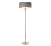 Floor Light Silver Highclere 3 Bright Nickel Charcoal Grey Endon 94378