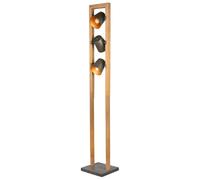 Floor Light Wood Bell Natural Antique Nickel & Gold Trio 401900367