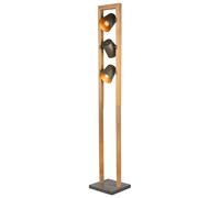 Floor Light Wood Bell Natural Antique Nickel & Gold Trio 401900367