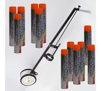 Floor Line Marker Spray Paint & 1x 2 Wheel Line Marker Spray Paint Applicator.For Schools, Sports Surfaces, Industrial marking,Safety Marking (12x Red & x1 2Wheel)