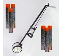 Floor Line Marker Spray Paint & 1x 2 Wheel Line Marker Spray Paint Applicator.For Schools, Sports Surfaces, Industrial marking,Safety Marking (12x Orange & x1 2Wheel)