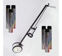 Floor Line Marker Spray Paint & 1x 2 Wheel Line Marker Spray Paint Applicator.For Schools, Sports Surfaces, Industrial marking,Safety Marking (6x Black & x1 2Wheel)