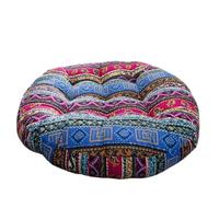 Floor Linen Tufted Thick Pad Cushion For Yoga Chair Seat Cushions Meditation Floor Round Ethnic Style Pillow for Seating for Yoga & Mindfulness(Type20)