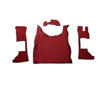 Floor Mats + Engine Cover Compatible with DAF XG 2022+ Automatic Burgundy Eco-Leather Right Hand Drive with Foldable Passenger Seat