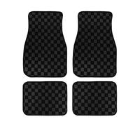 Floor Mats For Cars Racing Carpet Floor Mat Dadu Dice Car Floor Mat Accessories Classical Anti-Slip Checkered Print Floor Foot Pad Mats(BlackGrey)