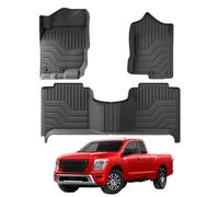 Floor Mats for Nissan Titan Fuel 2017-2024, All-Weather Rubber Automotive Car Floor Mats, Waterproof Anti-Slip Accessories Carpet