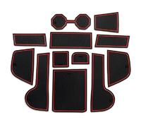 Floor Mats For VW For POLO MK6 AW 2018-2023 Anti-slip Gate Slot Mat Car Door Groove Cup Pad Interior Accessories(RED 12pcs)