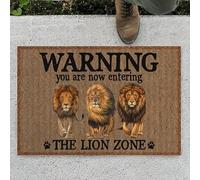 Floor Mats Indoor, Easy-Wash Low-Pile Entryway Mat (50×80) | Door Mat Indoore Ntrancewarning The Lion Zone Footmat, Lion Lovers Welcome Home Footmat Deco Living Room