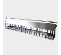 Floor Metal Poultry Feed Trough, Chicken Feeder/Pigeon Feeding Dispenser Slot with Rain Cover, for Turkey Geese Quails Ducks and Bird, No Waste(120cm/47.2in (50 Ports))