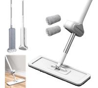 Floor Microfibre Flat Mop 38cm with Hands-Free Washing Design for Hard Floors, Laminate, Vinyl, Tile, Wood Includes Microfibre Refill Pad