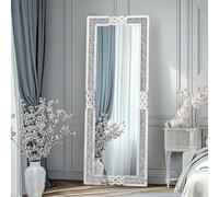 Floor Mirror Full Length Mirror: 160 x 55cm Rectangle Full Body Dressing Standing Mirror Hanging Mounted Mirror Leaning Against Wall Crushed Crystal Diamond Mirror Living Room Bedroom Cloakroom