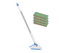 Floor Mop - 360° Rotatable Triangular Head, Design | Triangular Tile Mop 4 Pads, Multipurpose Scrubber | Hardwood Tile Baseboard Wet Dry Cleaning, Kitchen Bathroom Wall Mirrors