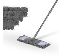 Floor Mop Set (Green) Includes 4 Replacement Covers - Mop with Foot Click 360 Degree Joint for All Corners - Comfort Floor Cleaner Flat Mop Mop