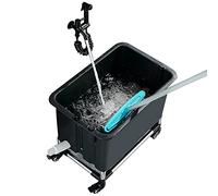 Floor Mop Sink,Commercial Floor Mop Sink with Roller, Portable Wash Station with Faucet, Movable Mop Service Basin for Kitchen, Restaurant, Garage - Gray-A, 60x40x50cm,Black-60x40x50cm