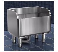 Floor Mop Sink,Floor Mount Stainless Steel Mop Sink with Drain Strainer, Anti-Overflow Design for Kitchen, Restaurant, Hospital & School, 45x41x55cm, Durable & Functional