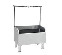 Floor Mop Sink,Stainless Steel Commercial Floor Mop Sink 12" Deep, Double Overflow Prevention, Wall Bracket & Hook, Ideal for Kitchen, Restaurant, Laundry Room, Business,Silver-60x41x110cm