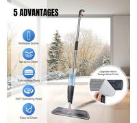 Floor Mop with Spray Function Spray Mop with Mop Pad 360 Degree Rotating Mop with 700 ml Water Tank