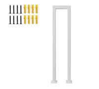 Floor Mount Banister Handrail for Stairs Indoor and Outdoor Grab Rail，35-100cm Industrial Stair Railing Guardrail with Installation Kit，U-Shaped Safety Hand Rails，White(90cm/35in)