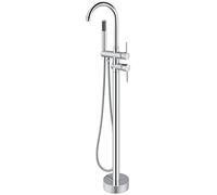 Floor Mount Bathtub Faucet Freestanding Tub Filler Chrome Finish Standing High Flow Shower Faucets with Handheld Shower Mixer Taps