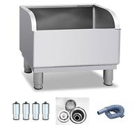Floor Mount Mop Sink/Basin with Sink Drainage - Mop Service Basin for Commercial Kitchen, Restaurant, Business, Garages, Basements, Stainless Steel(Silver 45x41x60cm)