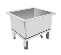 Floor Mount Mop Sink, Commercial Kitchen Restaurant Sink,Stainless Steel Laundry Tub for Indoor Outdoor Garage Backyard(40x40x50cm/15.7x15.7x19.6in)