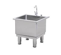 Floor Mount Mop Sink,Stainless Steel Laundry Sink Wash Basin Utility Tub Mop Pool for Kitchen/Restaurant/Business/Garages(50x50x50cm/19.6x19.6x19.6in)