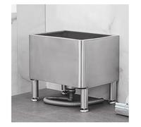 Floor Mount Mop Sink, Stainless Steel Mop Service Basin Household/Commercial Laundry Slop Sink Utility Tub Mop Pool Kit for Kitchen/Restaurant/Business/Garage,Silver-Without Faucet