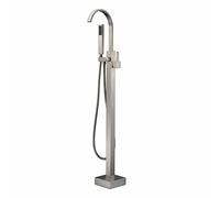 Floor Mounted Bathroom Tub Filler Faucet Standing Single Handle Bathtub Tap-Brushed Nickel 2,