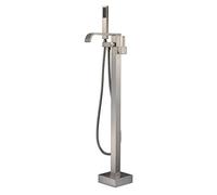 Floor Mounted Bathroom Tub Filler Faucet Standing Single Handle Bathtub Tap-Brushed Nickel 4,