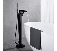 Floor Mounted Bathroom Tub Filler Faucet Standing Single Handle Bathtub Tap-Matte Black b,