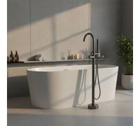 Floor-Mounted Bathtub Faucet Rea Lungo Titanium