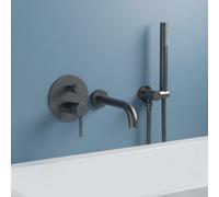Floor-Mounted Bathtub Faucet Rea Lungo Titanium