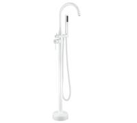 Floor-Mounted Bathtub Faucet Rea Lungo White Brass