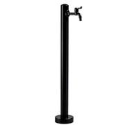 Floor Mounted Outdoor Water Column, with Extended Spout Faucet, Black, Stylish, Yard Hydrant Side Inlet Bottom Inlet, for Irrigation Washing(Height: 95cm/37.4in)