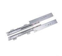 Floor mounted steel underfloor drawer runners with hydraulic damping and silent soft close springs for stable and quiet drawer operation (300mm)