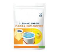 Floor & Multi-Surface Cleaning Sheets 20 Pack - Powerful Against Dirt & Grease - Fast Drying and Gentle on Surface with Summer Lemon Scent