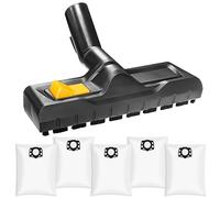 Floor Nozzle for Kärcher WD3, WD4, WD5, WD6, Dry Suction Nozzle Replacement with 5 Dust Bags, Kärcher Steam Cleaner Accessories, Vacuum Cleaner Floor Nozzle Accessories