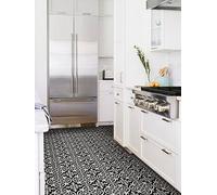 WallPops FP2475 Gothic Peel & Stick Floor Tiles, Blacks, Set of 10 Piece, 12 x 12 inches