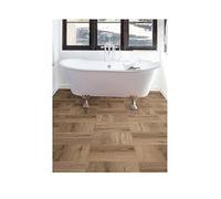 FloorPops FP3319 Pickling Peel & Stick Floor Tiles, Brown,12"L x 12"W x 0.06"T