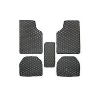 Floor Protection 5Pcs Universal Car Floor Mats Foot Pad PU Leather Waterproof Dust-Proof Protector Replacement Accessories Carpet Mats Set(Black Beige-5pcs)