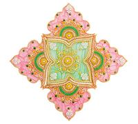 Floor Rangoli Acrylic Handcrafted Indian Traditional Home Décor for Festival Wedding Party Wall Interior Decoration and Gifting (Pink Green)