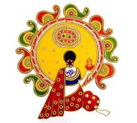 Floor Rangoli Acrylic Handcrafted Indian Traditional Home Décor for Festival Wedding Party Wall Interior Decoration and Gifting (Multicolor Lady Design)