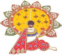 Floor Rangoli Designer Reusable Small Rangoli Acrylic Indian Traditional Home Decor Gift for Home Interior Floor Decoration Festival New year Decorations and Gifting(Size:-8")(Multicolor)